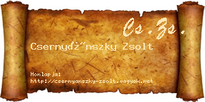 Csernyánszky Zsolt névjegykártya